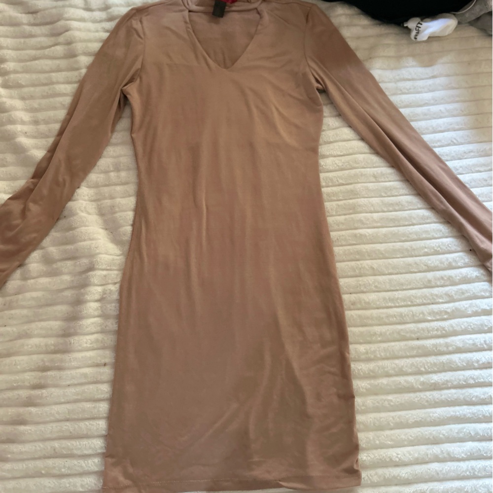 tan tight dress